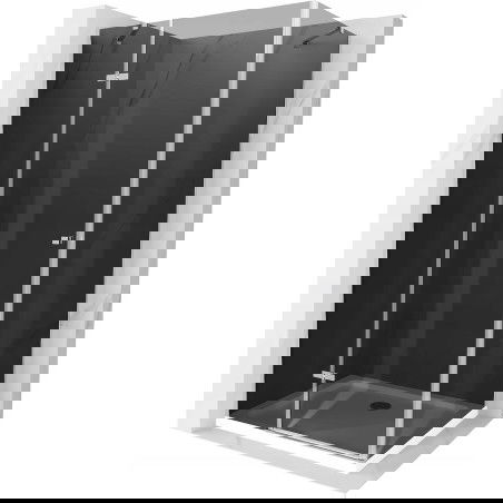 Mexen Roma sprchová stěna s dveřmi 90 x 70 cm, grafit, chrom + vanička Flat, bílá - 854-090-070-01-40-4010