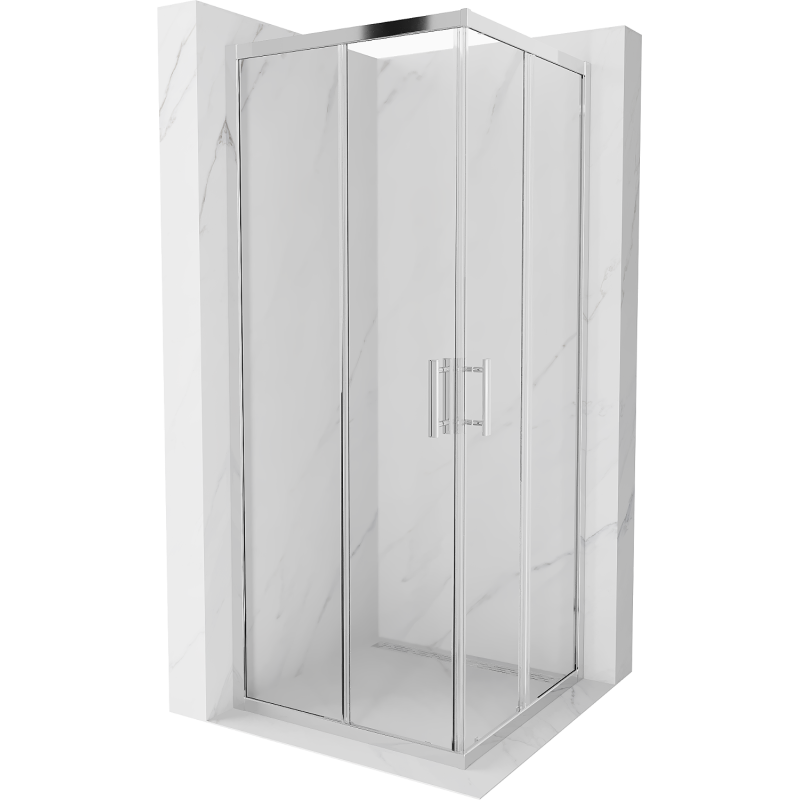 Mexen Rio Čtvercová sprchová kabina 80 x 80 cm, transparentní, chrom - 860-080-080-01-00