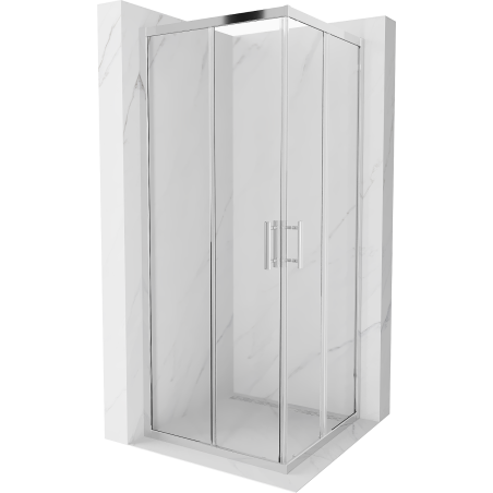 Mexen Rio čtvercový sprchový kout 80 x 80 cm, průhledný, chrom - 860-080-080-01-00