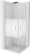 Mexen Rio čtvercová sprchová kabina 70 x 70 cm, bílé pruhy, chrom - 860-070-070-01-20