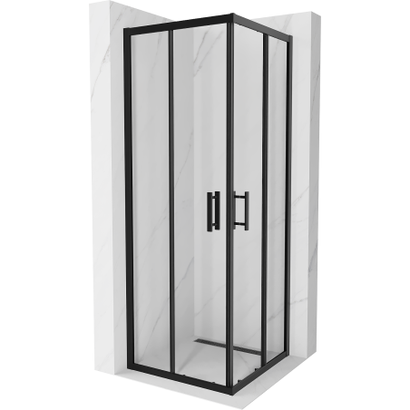 Mexen Rio čtvercový sprchový kout 70 x 70 cm, průhledný, černý - 860-070-070-70-00