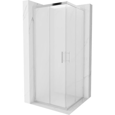Mexen Rio čtvercová sprchová kabina 80 x 80 cm, mat, chrom - 860-080-080-01-30