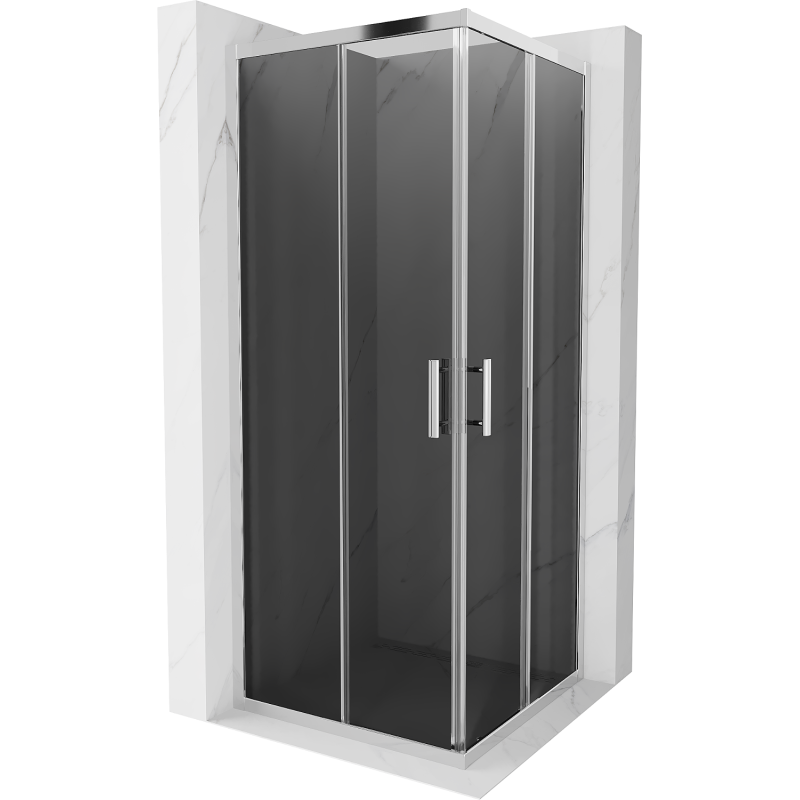 Mexen Rio čtvercový sprchový kout 80 x 80 cm, grafit, chrom - 860-080-080-01-40