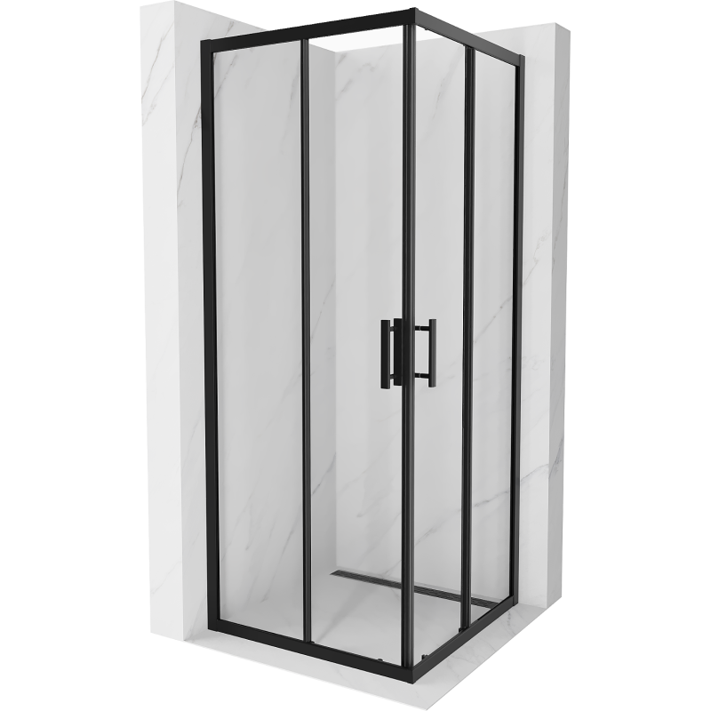 Mexen Rio čtvercová sprchová kabina 80 x 80 cm, transparentní, černá - 860-080-080-70-00