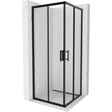 Mexen Rio čtvercová sprchová kabina 80 x 80 cm, transparentní, černá - 860-080-080-70-00