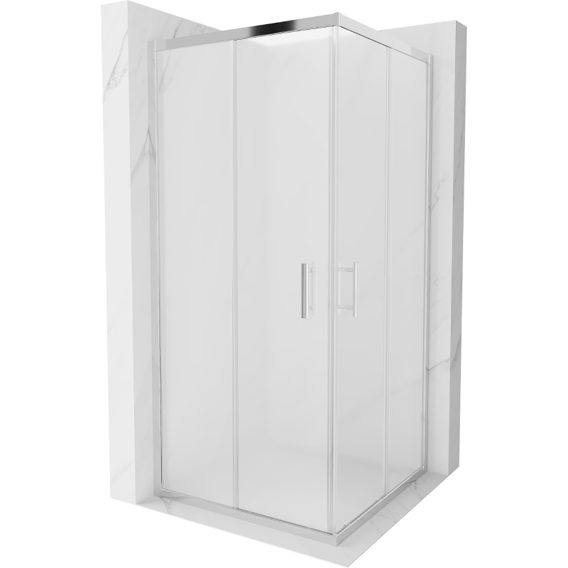 Mexen Rio čtvercová sprchová kabina 90 x 90 cm, matná, chrom - 860-090-090-01-30