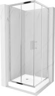 Mexen Rio čtvercová sprchová kabina 80 x 80 cm, transparentní, chrom + vanička Rio, bílá - 860-080-080-01-00-4510