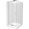 Mexen Rio čtvercová sprchová kabina 80 x 80 cm, mat, chrom + vanička, bílá - 860-080-080-01-30-4510