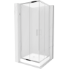 Mexen Rio čtvercová sprchová kabina 80 x 80 cm, mrazivá, chrom + vanička Rio, bílá - 860-080-080-01-30-4510