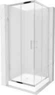 Mexen Rio čtvercová sprchová kabina 80 x 80 cm, mat, chrom + vanička, bílá - 860-080-080-01-30-4510