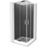 Mexen Rio čtvercový sprchový kout 80 x 80 cm, grafit, chrom + vanička Rio, bílý - 860-080-080-01-40-4510
