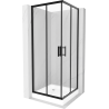 Mexen Rio čtvercová sprchová kabina 80 x 80 cm, transparentní, černá + sprchová vanička Rio, bílá - 860-080-080-70-00-4510