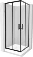 Mexen Rio čtvercová sprchová kabina 80 x 80 cm, transparentní, černá + sprchová vanička Rio, bílá - 860-080-080-70-00-4510