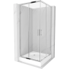 Mexen Rio čtvercový sprchový kout 90 x 90 cm, Průhledné, Chromovaná + sprchová vanička Rio, Bílá - 860-090-090-01-00-4510