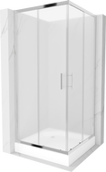 Mexen Rio Čtvercová sprchová kabina 90 x 90 cm, matná, chrom + vanička, bílá - 860-090-090-01-30-4510