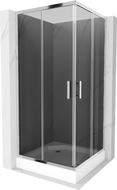 Mexen Rio čtvercový sprchový kout 90 x 90 cm, grafit, chrom + vanička Rio, bílá - 860-090-090-01-40-4510
