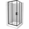 Mexen Rio čtvercová sprchová kabina 90 x 90 cm, transparentní, černá + sprchová vanička Rio, bílá - 860-090-090-70-00-4510