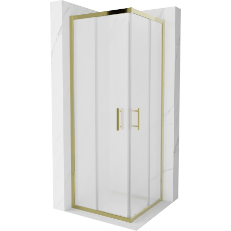 Mexen Rio čtvercová sprchová kabina 70 x 70 cm, matná, zlatá - 860-070-070-50-30