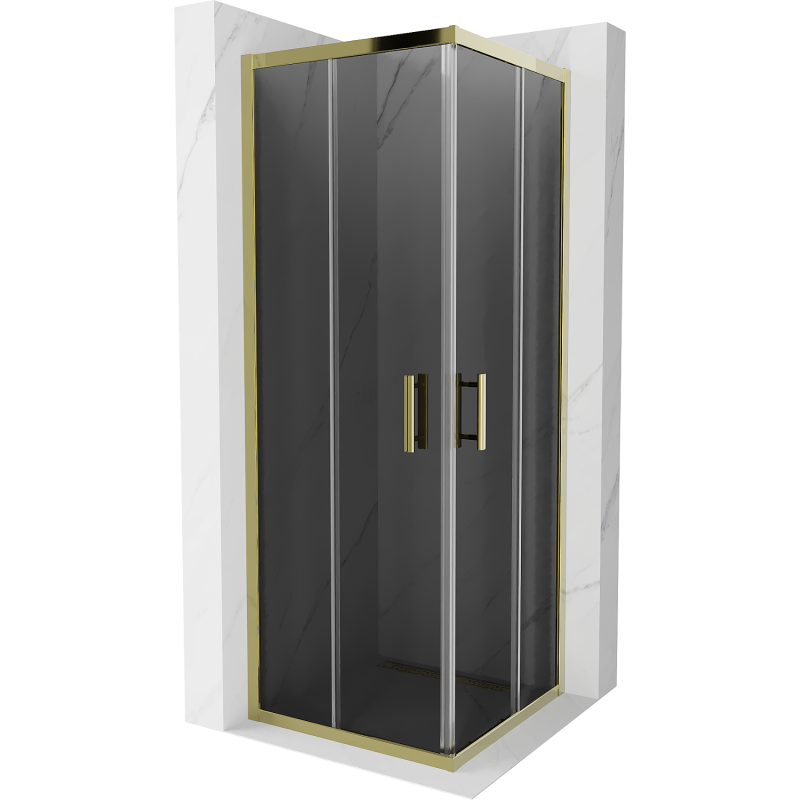 Mexen Rio čtvercová sprchová kabina 70 x 70 cm, grafitová, zlatá - 860-070-070-50-40