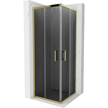 Mexen Rio čtvercová sprchová kabina 70 x 70 cm, grafitová, zlatá - 860-070-070-50-40