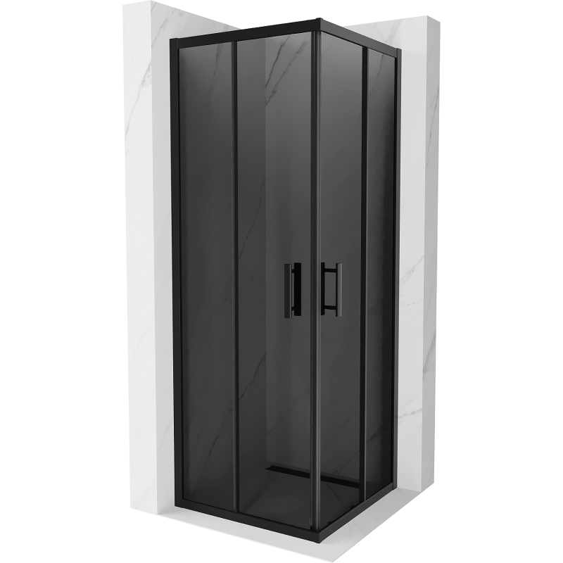Mexen Rio čtvercová sprchová kabina 70 x 70 cm, grafitová, černá - 860-070-070-70-40