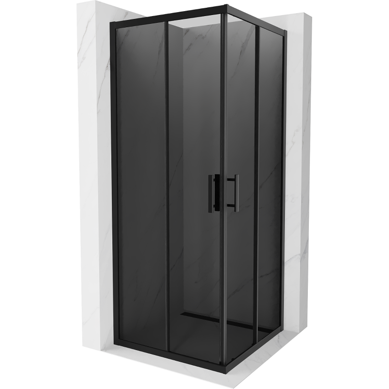 Mexen Rio čtvercová sprchová kabina 80 x 80 cm, grafitová, černá - 860-080-080-70-40