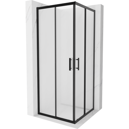 Mexen Rio čtvercová sprchová kabina 80 x 80 cm, matné sklo, černá - 860-080-080-70-30
