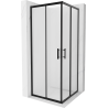 Mexen Rio čtvercová sprchová kabina 80 x 80 cm, matná, černá - 860-080-080-70-30