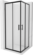 Mexen Rio čtvercová sprchová kabina 80 x 80 cm, matná, černá - 860-080-080-70-30