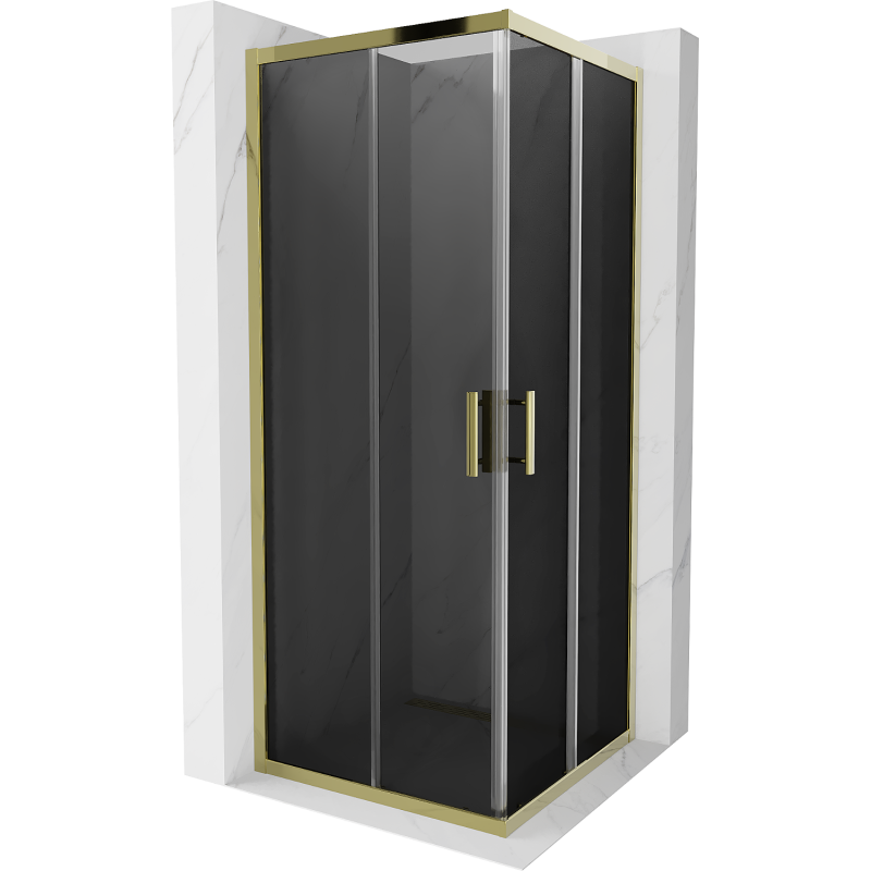 Mexen Rio čtvercová sprchová kabina 80 x 80 cm, grafit, zlatá - 860-080-080-50-40