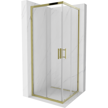 Mexen Rio čtvercová sprchová kabina 80 x 80 cm, transparentní, zlatá - 860-080-080-50-00