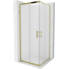 Mexen Rio Čtvercová sprchová kabina 80 x 80 cm, mrazivá, zlatá - 860-080-080-50-30