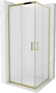 Mexen Rio čtvercový sprchový kout 80 x 80 cm, matný, zlatý - 860-080-080-50-30