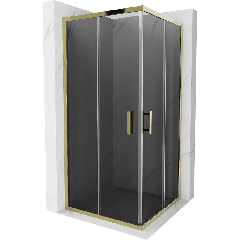 Mexen Rio čtvercová sprchová kabina 90 x 90 cm, grafit, zlatá - 860-090-090-50-40