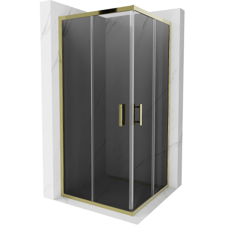 Mexen Rio čtvercová sprchová kabina 90 x 90 cm, grafit, zlatá - 860-090-090-50-40