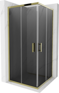 Mexen Rio čtvercová sprchová kabina 90 x 90 cm, grafit, zlatá - 860-090-090-50-40