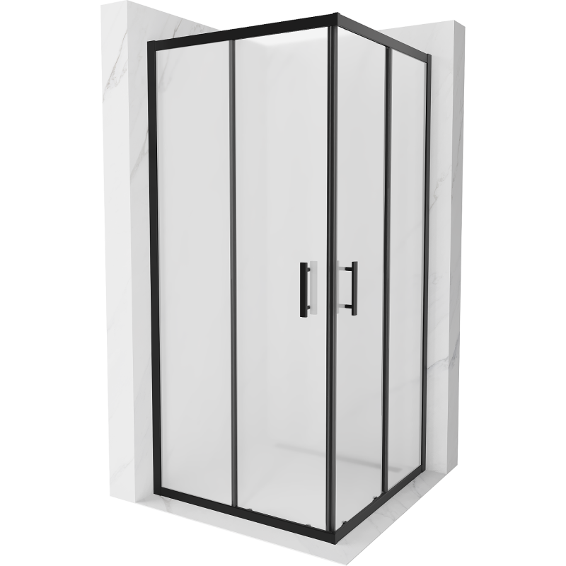 Mexen Rio čtvercová sprchová kabina 90 x 90 cm, matná, černá - 860-090-090-70-30