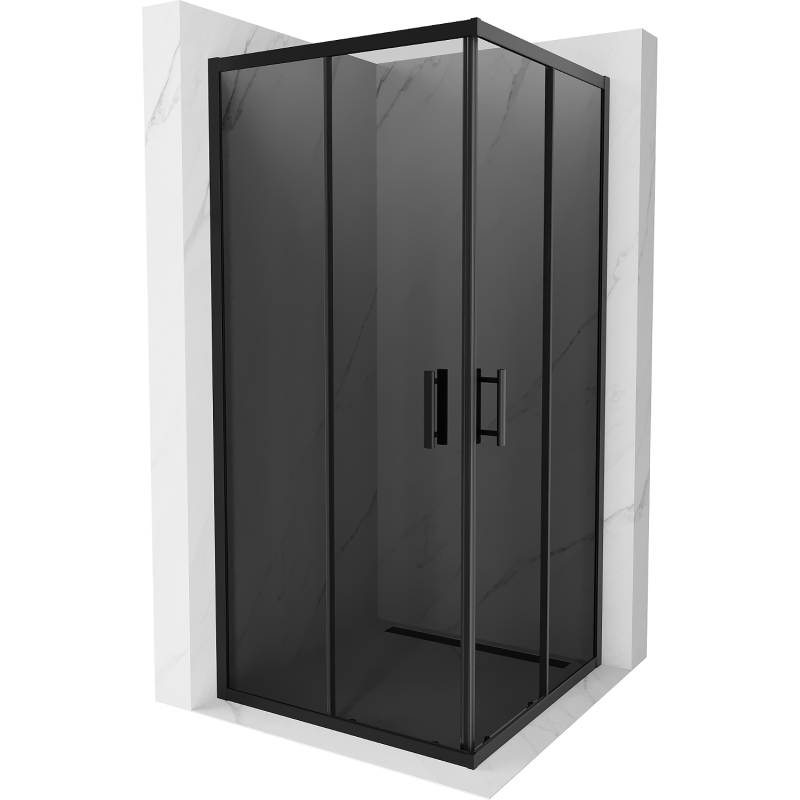 Mexen Rio čtvercová sprchová kabina 90 x 90 cm, grafitová, černá - 860-090-090-70-40