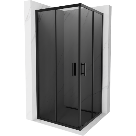 Mexen Rio čtvercová sprchová kabina 90 x 90 cm, grafitová, černá - 860-090-090-70-40