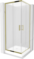 Mexen Rio čtvercová sprchová kabina 80 x 80 cm, matné sklo, zlatá + vanička Rio, bílá - 860-080-080-50-30-4510