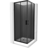 Mexen Rio čtvercová sprchová kabina 80 x 80 cm, grafit, černá + sprchová vanička Rio, bílá - 860-080-080-70-40-4510
