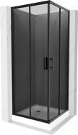 Mexen Rio čtvercová sprchová kabina 80 x 80 cm, grafit, černá + sprchová vanička, bílá - 860-080-080-70-40-4510