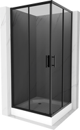 Mexen Rio čtvercová sprchová kabina 90 x 90 cm, grafit, černá + vanička Rio, bílá - 860-090-090-70-40-4510