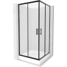 Mexen Rio čtvercový sprchový kout 90 x 90 cm, mrazivý, černý + vanička Rio, bílá - 860-090-090-70-30-4510