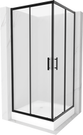 Mexen Rio čtvercový sprchový kout 90 x 90 cm, mrazivý, černý + vanička Rio, bílá - 860-090-090-70-30-4510