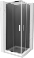 Mexen Rio čtvercová sprchová kabina 70 x 70 cm, grafit, chrom + vanička Flat, bílá - 860-070-070-01-40-4010