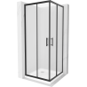 Mexen Rio čtvercová sprchová kabina 80 x 80 cm, matné sklo, černá + sprchová vanička Flat, bílá