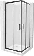 Mexen Rio čtvercový sprchový kout 90 x 90 cm, matný, černý + vanička Flat, bílá - 860-090-090-70-30-4010B