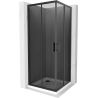 Mexen Rio čtvercová sprchová kabina 70 x 70 cm, grafit, černá + Flat vanička, bílá - 860-070-070-70-40-4010B