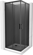 Mexen Rio čtvercová sprchová kabina 70 x 70 cm, grafit, černá + Flat vanička, bílá - 860-070-070-70-40-4010B